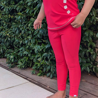 Fluoro red swim leggings