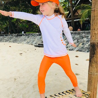 Orange swim leggings