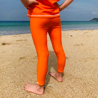 Orange swim leggings