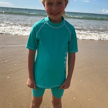 Turquoise swim shorts