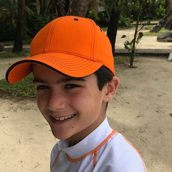 Orange/ blue baseball cap