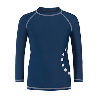 Blue/ white long-sleeved rash top