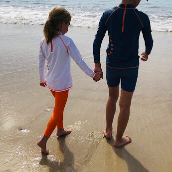 Orange swim leggings