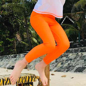 Orange swim leggings