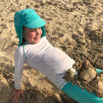 Turquoise/ white legionnaire's hat