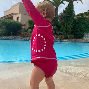 Magenta swim nappy cover
