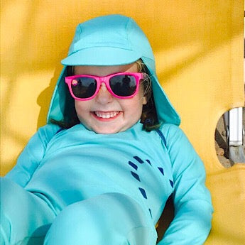 Turquoise/ blue long-sleeved all-in-one swimsuit