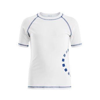 White/ blue short-sleeved rash top