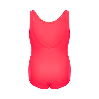 Fluoro red/ white Riviera swimming costume