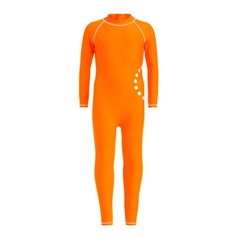 Orange/ white long-sleeved all-in-one swimsuit - age 2/3y
