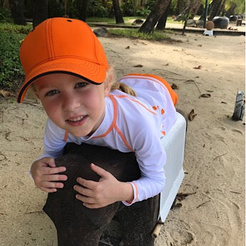 Orange/ blue baseball cap