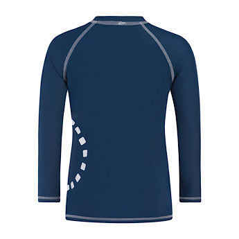 Blue/ white long-sleeved rash top