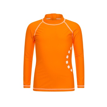 Orange/ white long-sleeved rash top (zipped)