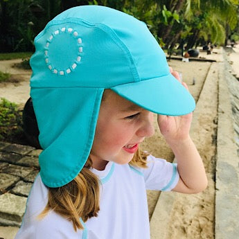 Turquoise/ white legionnaire's hat
