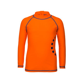 Orange/ blue long-sleeved rash top (zipped)