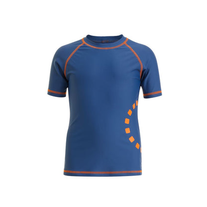 Blue/ orange short-sleeved rash top