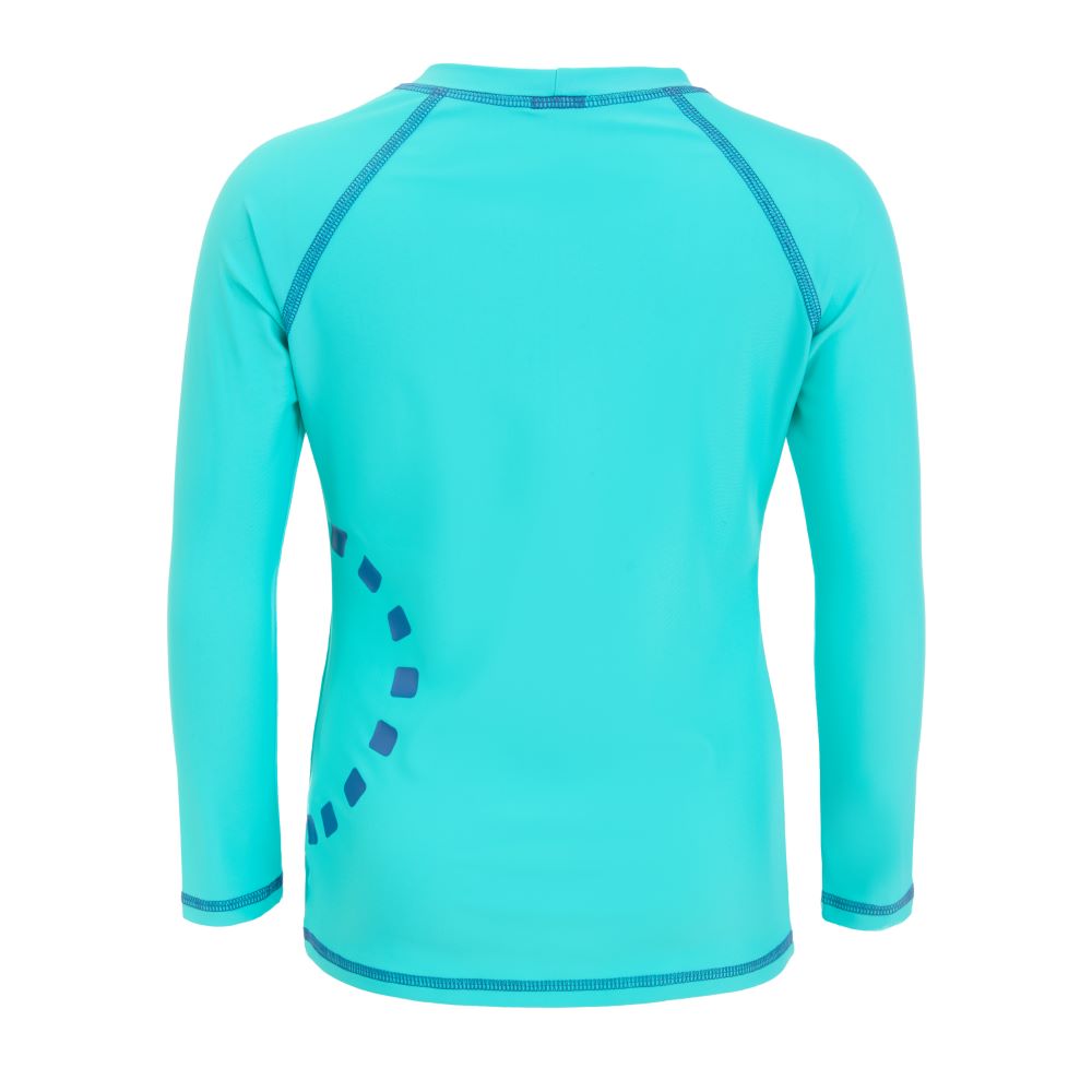 Turquoise/ blue long-sleeved rash top