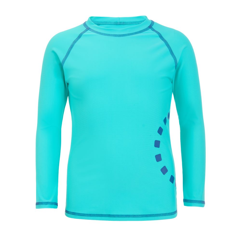 Turquoise/ blue long-sleeved rash top