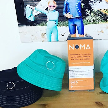 Turquoise/ white bucket hat - extra-small