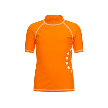 Orange/ white short-sleeved rash top (zipped)