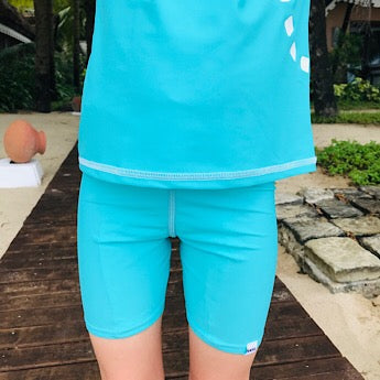 Turquoise swim shorts