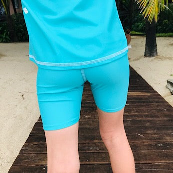 Turquoise swim shorts