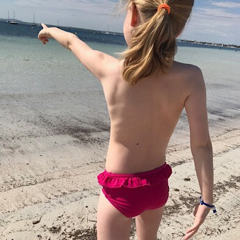 Girls Magenta Bikini Bottoms  Made from Recycled Fabric – Noma Swimwear
